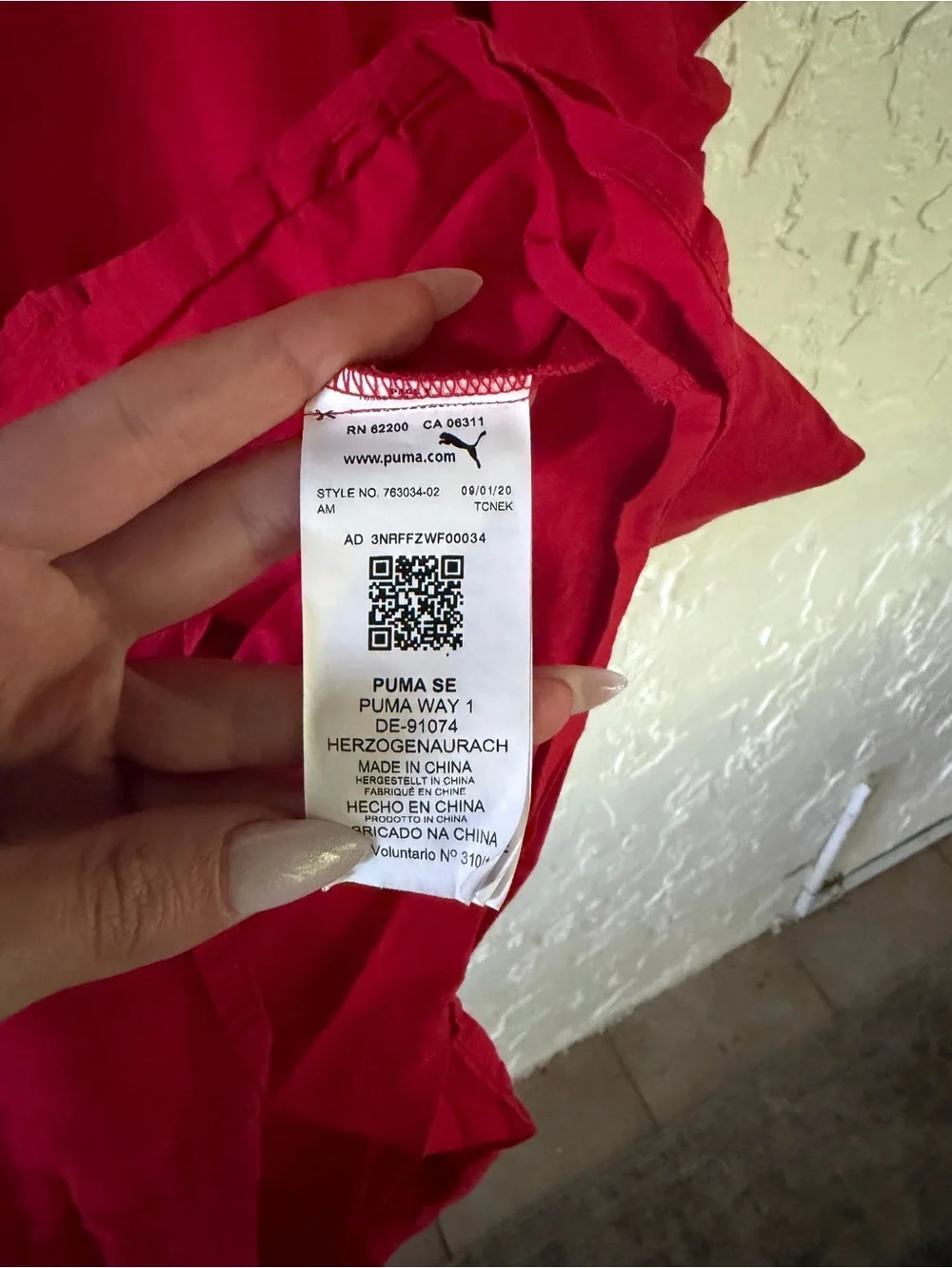 Puma Ferrari Red Short-Sleeve Button Down Shirt with Italian Stripe - Picture 4 of 4